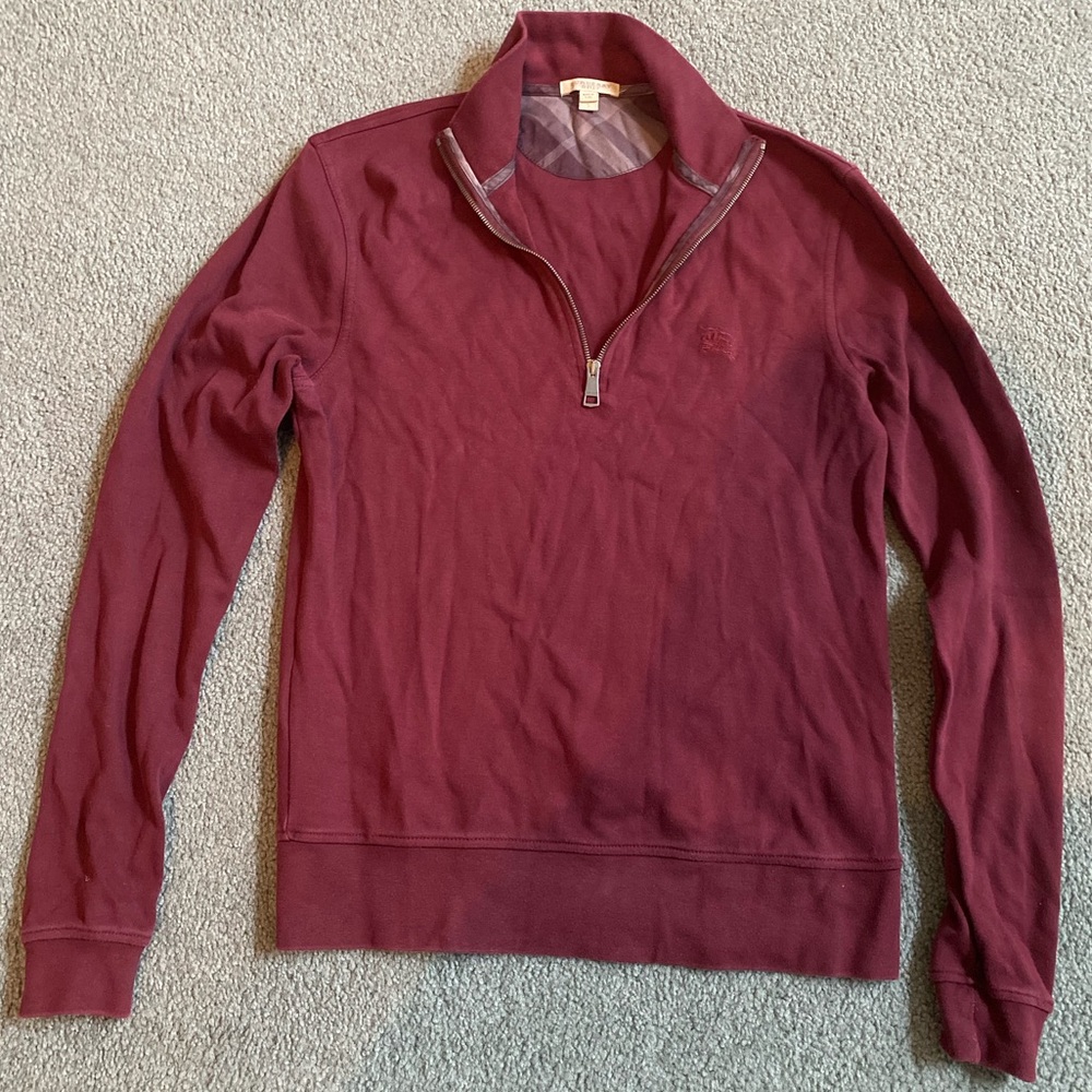 Burberry Peruvian Cotton Quarter Zip Sweater